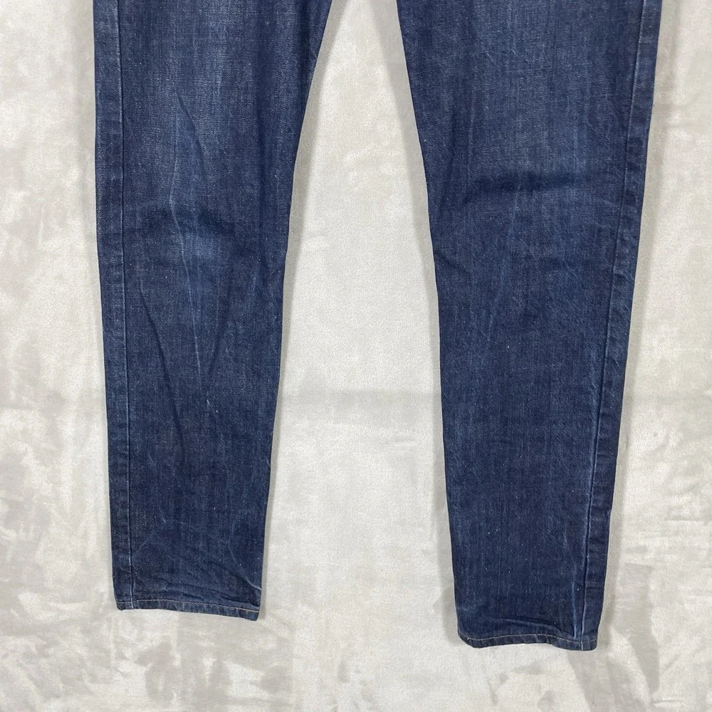 Naked & Famous Jeans Mens 34 (fit 36x33) Raw Dark Denim Button Fly Non-Selvedge